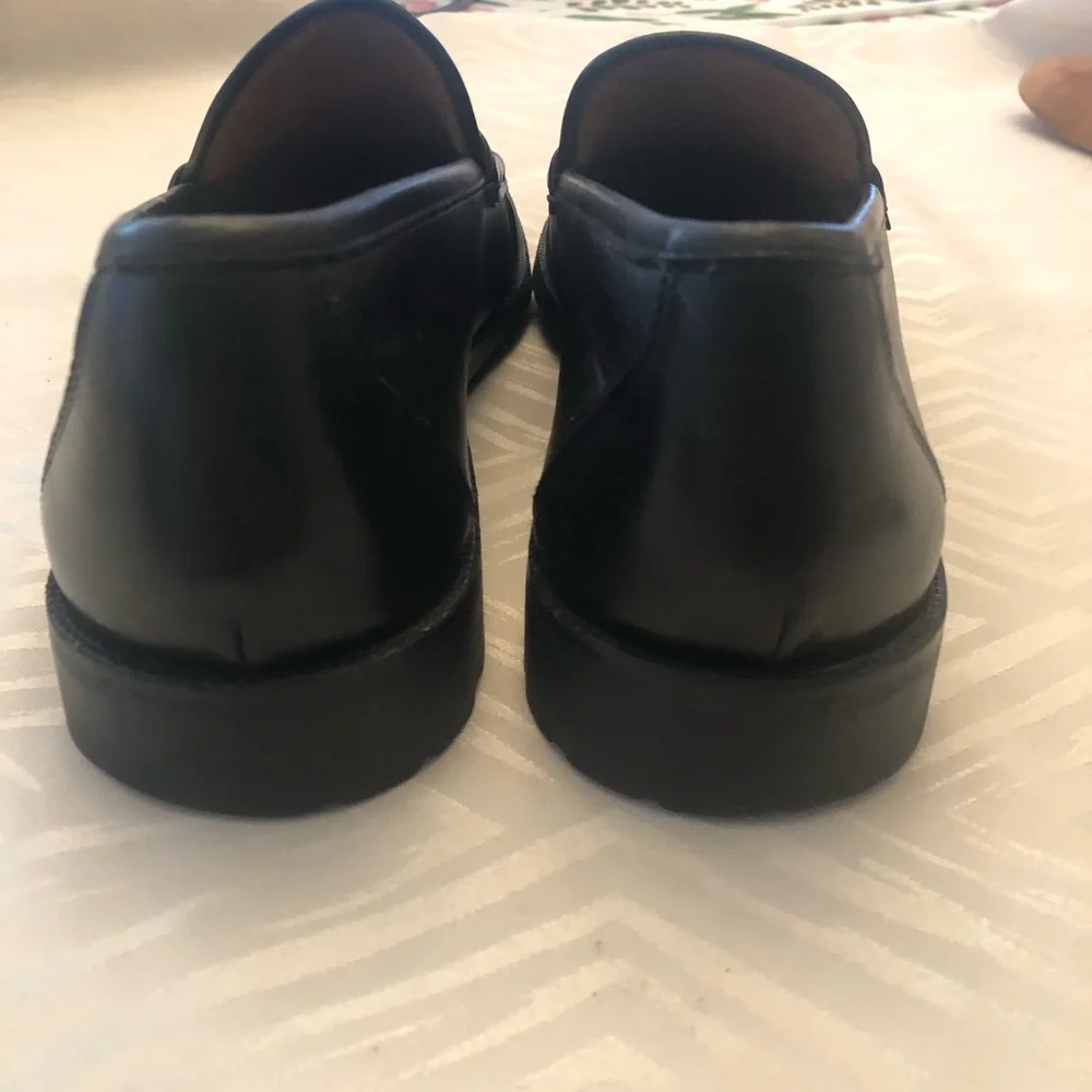 Salvatore Ferragamo Black Leather Gancini Bit Slip-On Loafers